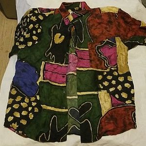 One eight hundred MEDIUM 100% Silk shirt C1